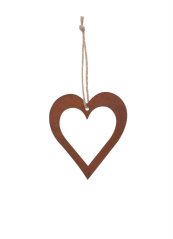 Dekorace kovové vykrojené srdce 9,2cmLx0,1cmWx10cmH - závěs