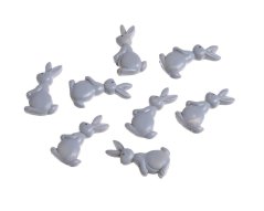 Dekorace - zajíček s nálepkou H3cm - 8 kusů