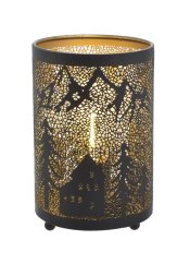 Dekorace kovová LED lampa 10,5cm∅x16cmH.