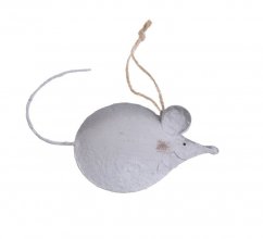 Plechová myška - závěs 9 cm