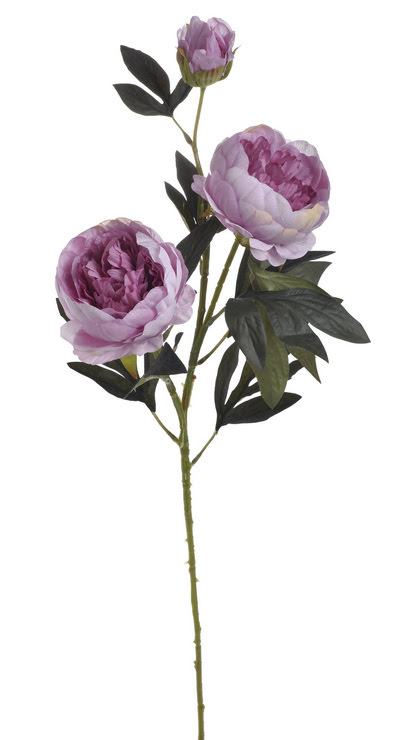Umělé pivoňky na stonku s listy květ Ø 10 cm, dl.76 cm