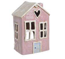 Keramický domek - svícen na light svíčku .13,5cmL x 10cmW x 20,5cmH