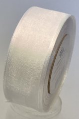 Jednobarevná organzová stuha s drátkem v okrajích 25mm/25m