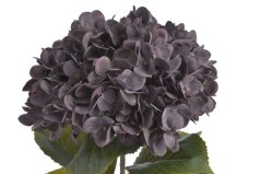 Umělá hortenzie s listy, hlava Ø 20cm, dl.80cm