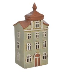 Keramický domek - svícen na light svíčku 11cmLx8,5cmWx24,5cmH