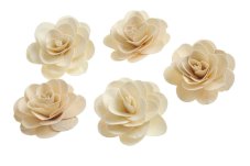 Dřevěný květ  Wood rose Ø6cm - 10 ks