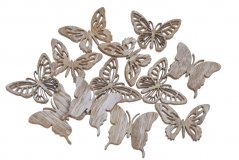 Jarní dekorace motýl výseky dřevo 3,5-4cmLx0,3cmWx2,5-3,5cmH - 12ks