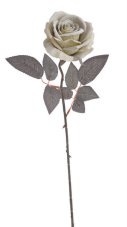 Umělá rozkvetlá velvetová růže, hlavička Ø 9cm/celkem dl. 50 cm, 261CANQA011_04