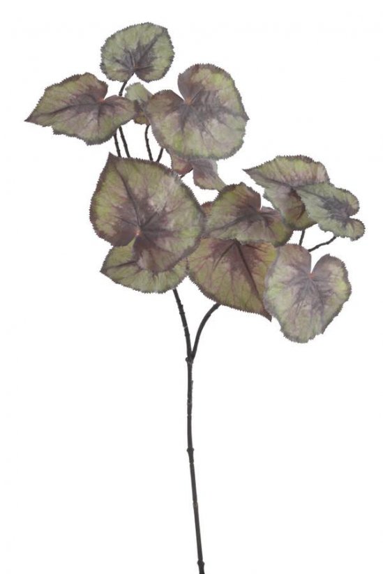 Větvička umělé begonie list cca 8 - 16cm, zápich celkem dl.78cm_02