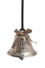 Vánoční dekorace kovový zvonek  Ø 5cm - 4ks