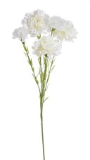 Umělý rozkvetlý mini karafiát karafiát s 3 květy a 2 poupaty, květ Ø7cm/dl.58cm