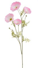 Umělý kvetoucí vlčí mák s listy, květ Ø 8cm, dl. 72cm