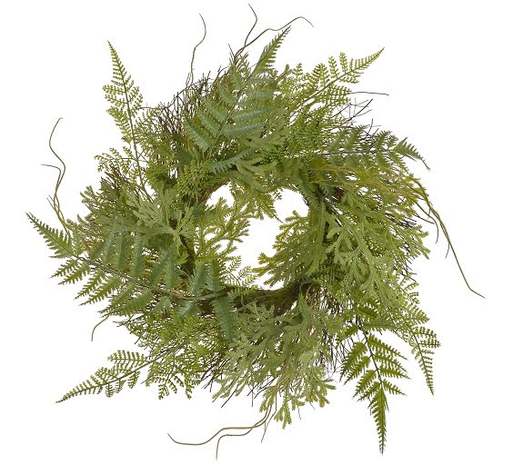 Věnec z proutí a umělého kapradí Ø 42cm