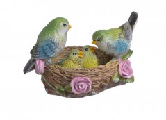 Dekorace figurky ptáčci sedící na hnízdě