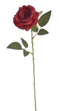 Umělá rozkvetlá růže na stonku, hlavička Ø 8cm/celkem dl.56cm