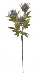Kvetoucí bodlák větvička s 3 květy 68 cm