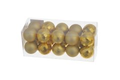 Vánoční dekorace plastová ozdoba na pověšení ve tvaru kouličky Ø 3cm - 20ks