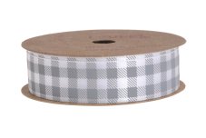 Bavlněná kostkovaná stuha s potiskem 2cm/10m