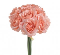 Růže s listy svazek 9 stonků, dl. 28 cm, barva 05A