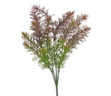 Umělá větvička dekorativní zeleně 38 cm – zeleno-vínová