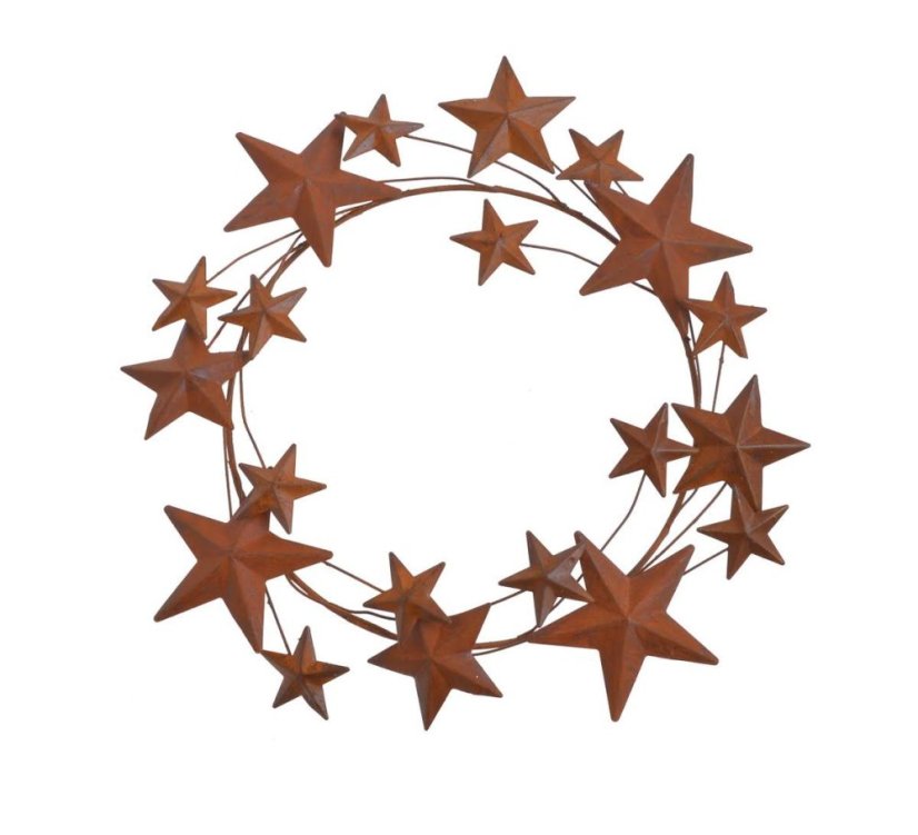 Vánoční dekorace věnec s hvězdami kov  Ø 30cm
