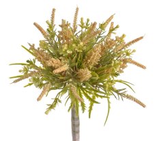 Umělá kytice mix vřesů a jiných travin s doplňky, dl. 34cm_12
