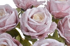 Kytice umělých růží, 7 květů, květ Ø 8cm, dl. celkem 43cm