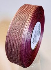 Plátnová stuha s metaloplastem a efektní nití 2,5cm/25m