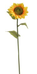 Umělá slunečnice s jedním květem, květ Ø 26cm, dl.109cm