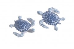 Letní dekorace umělá mořská želva 6,5cm na přílepce v doze - 2ks