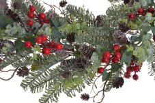 Vánoční girlanda s hlohem a šiškami 160 cm