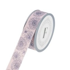 225362M.3,5/05 stuha 5m - růžová + šedý ornament