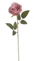 Umělá rozkvetlá růže na stonku, hlavička Ø 8cm/celkem dl.56cm
