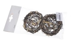 Dekorace proutěné hnízdo 7,5cm∅, 1,5cmH - 2ks