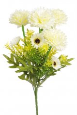 Kytice umělých aksamitek x5 květ 5,5 cm, dl. 36 cm