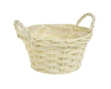 Proutěný košík s uchy a s igelitem uvnitř 20x11H