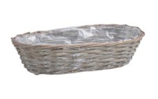 Proutěný oválný košík s nepropustnou výstelkou  34x16xH11cm