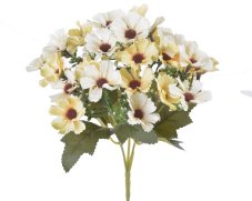 Kytice umělých květů s listy a doplňky, květ 4cm, dl. 30cm