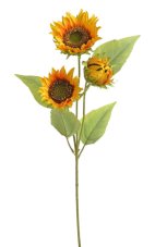 Umělá slunečnice 2 květy a poupě květ Ø9cm/dl.67cm