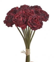 Růže umělé "sušené", svazek 10 stonků, dl. 23 cm, barva02