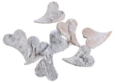 Přírodní dekorace z břízy ve tvaru srdce 6x4cm 48ks
