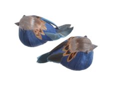 Dekorace péřový ptáček na klipu 7cmLx5cmWx8cmH - 2ks