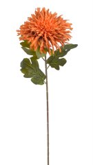 Umělá chryzantéma na stopce s listy, hlavička Ø19cm, celkem dl.73cm