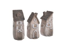 Dekorace keramický domek 4,7cmL x 4,5cmW x 9,8-11,1cmH