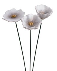 Dekorace keramický kvítek na drátku (8,5-9,5cmLx8-9,5cmWx3-4,9cmH)