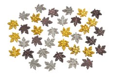 Podzimní dřevěné výseky ve tvaru listy javoru vel. 2 cm, tl. 0,2 cm - 36ks