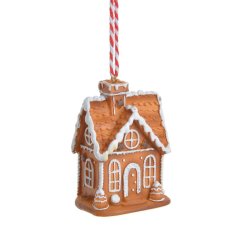 Vánoční dekorace domek jako z perníku 5,5cmLx3,5cmWx7,5cmH - závěs