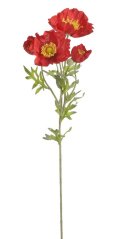 Umělý kvetoucí mák 4 květy, květ 9cm dl.63cm