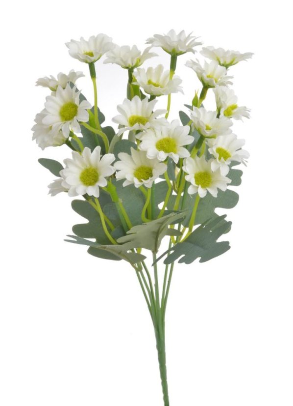 Trs umělých kvetoucích květin 7 výhonů, květ Ø 3cm, zápich dl. 38cm