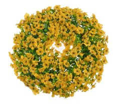 Dekorační věnec z umělých kvítků a eukalyptu Ø 50cm